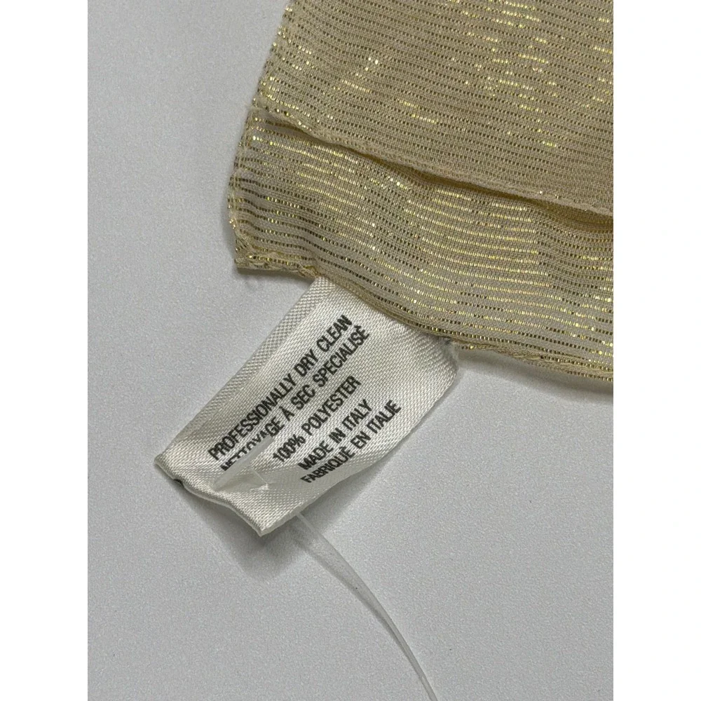 Runway Gold Metallic Sheer Striped Scarf Made in Italy 13x60‎ 16-0-050